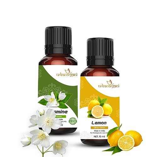 Image of Pure Combo Of 2 Essential oil For Hair & Skin Natural Therapeutic Grade & Undiluted Oil 15ML (Jasmine-Lemon)