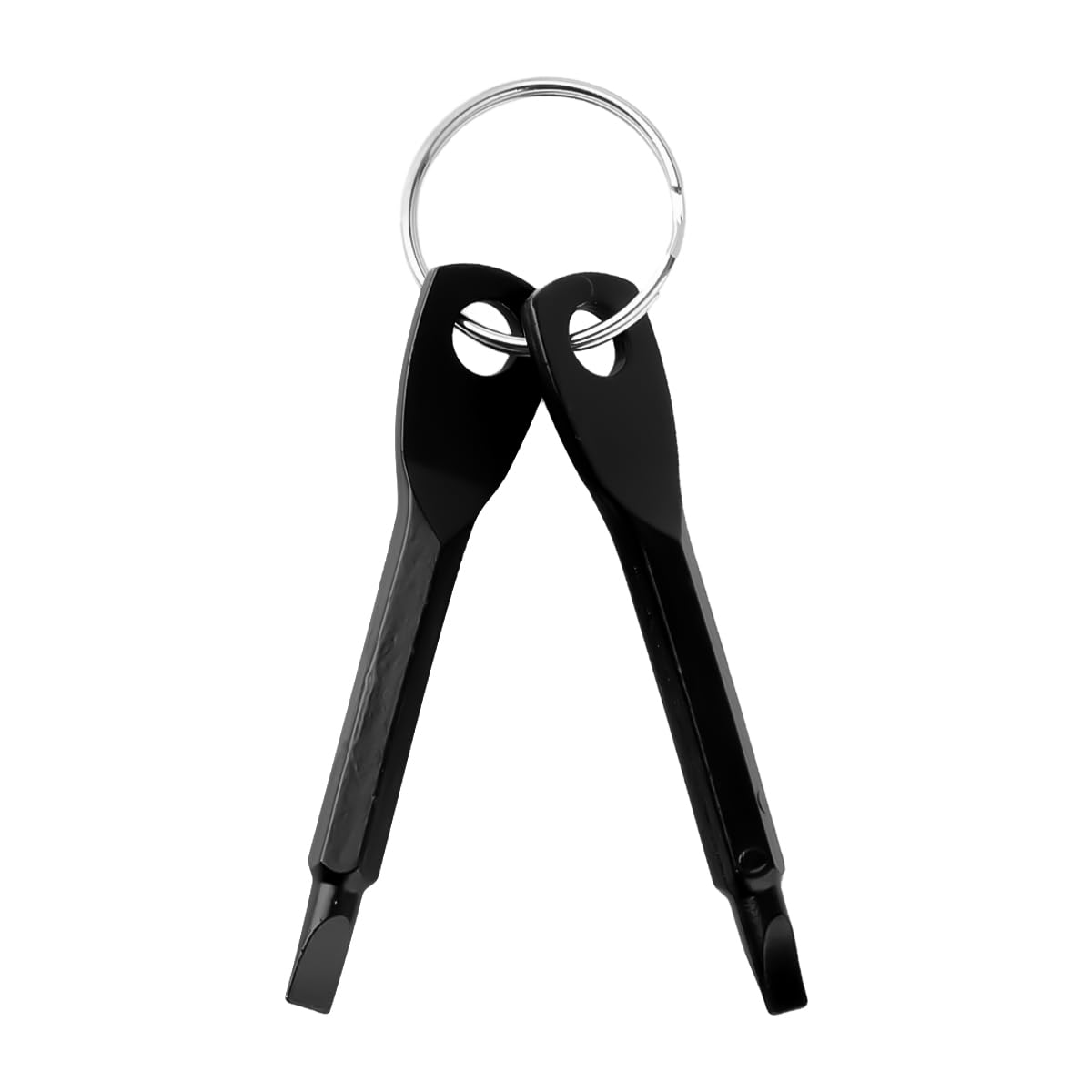 Lotsdonxia Black 2 Pcs Multifunction Screwdriver Keychain Set – Portable Flathead & Phillips Tool, Stainless Steel For Everyday Edc & Outdoor Repair