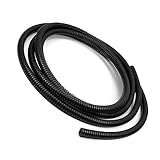 Aicosineg 8.2FT 0.25In Electrical Conduit Non-Split Wire Loom Tubing Corrugated Tube Flexible Polyethylene Hose Cover for Home Outdoor Automotive Marine Wire Harness Wrap Cover Sleeve Black(1 PCS)