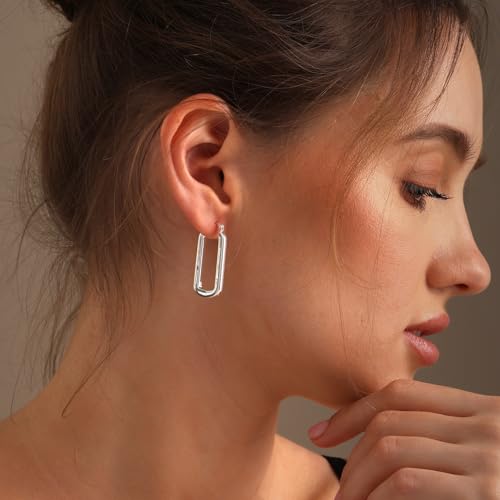LeCalla Real 925 Sterling Silver Hoop Earrings | Women's Chunky Statement Twisted Hoop Earrings | Lightweight Click-Top Earring Hoops | Italian Design Shrimp Earring for Jewelry Gifts2