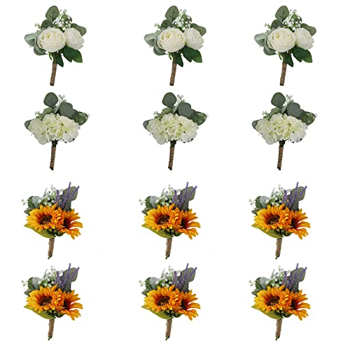 Semononia 6Pack Mini Bridesmaid Bouquet & 6Pack Sunflowers Bouquets #TOP6
