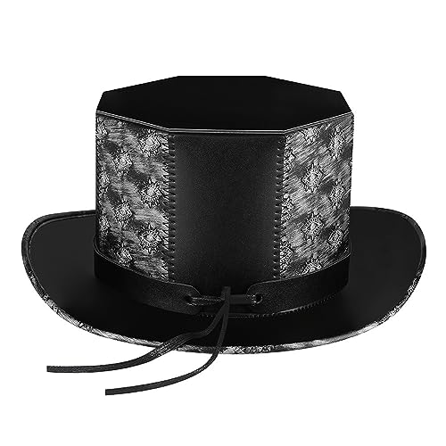 Chapeau vintage victorien octogonal pour revivre la magie des récits steampunk