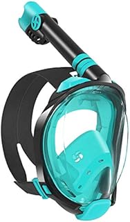 W WSTOO Snorkel Mask with Latest Dry Top Breathing System,Fold 180 Degree Panoramic View Full Face Snorkel Mask Anti-Fog Anti-Leak with Camera Mount,Snorkeling Gear for Adults and Kids