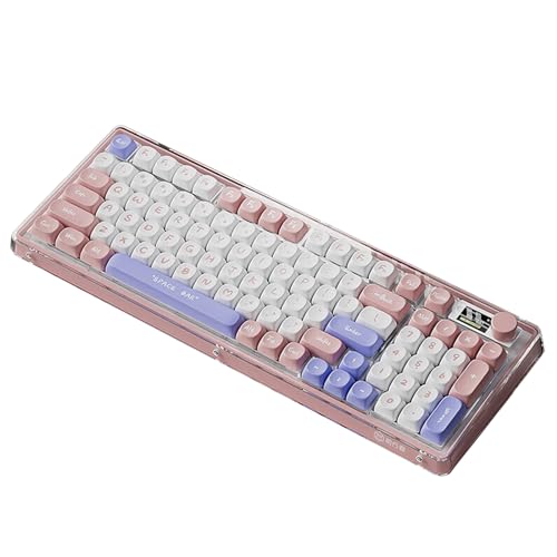 OUSEITECH V99 �Q�[�~���O�L�[�{�[�h �K�X�P�b�g�\�� 96�L�[ �L�[�{�[�h �z�b�g�X���b�v�Ή� TFT�J���[�X�N���[�� ���J�j�J���L�[�{�[�g PBT�L�[�L���b�v 2.4GHz���C�����X/BT5.0/USB-C�L�� 5000mAh�o�b�e���[ RG