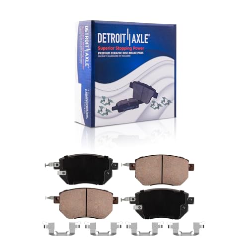 Image of Detroit Axle - Brake Kit for 2005 2006 2007 Nissan Murano, 12.54'' inch Front and 12.13'' inch Rear Drilled & Slotted Disc Brake Rotors Ceramic Brake Pads w /Hardware Replacement