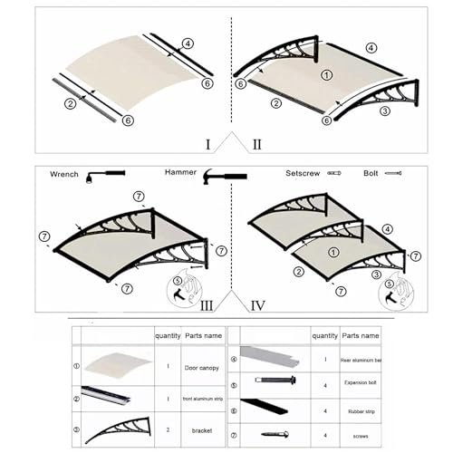 Auvent d'extérieur en panneau marron clair durable avec support réglable