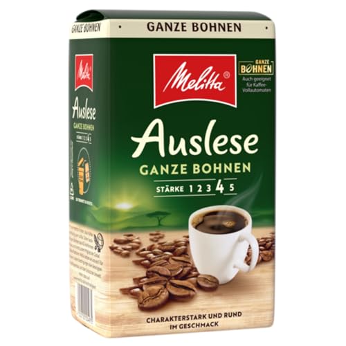 Melitta Auslese Filter-Kaffee 500g, Ganze Kaffee-Bohnen, Bohnen für Filterkaffeemaschinen, starke Röstung, geröstet in Deutschland Melitta Auslese Filter-Kaffee 500g, Ganze Kaffee-Bohnen, Bohnen für Filterkaffeemaschinen, starke Röstung, geröstet in Deutschland