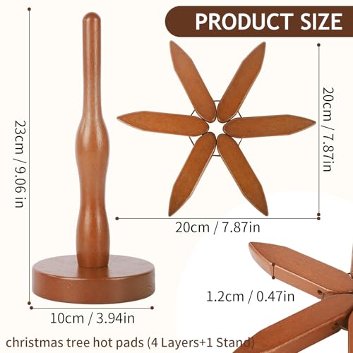 Wooden-Trivets-for-Hot-Dishes-Tree-Coasters-Set-of-4-Wooden-Tree-Coasters-with-Holder-for-Hot-DishesPotBowlTeapotHot-Pot-Holders-Walnut-Wood Wooden Trivets for Hot Dishes Tree Coasters Set of 4 Wooden Tree Coasters with Holder for Hot DishesPotBowlTeapotHot Pot Holders Walnut Wood