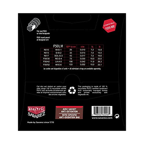 Savarez Electric Guitar Strings Focus Stainless Steel Set Med-Light .010-.052 F50LM, Rose - Image 2