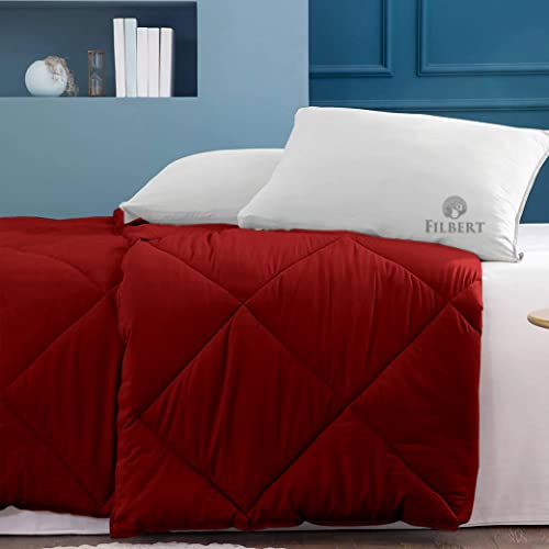 Image of Filbert - Winter Comforter Single Bed 300 GSM Microfiber Blanket for Winter Soft & Cozy Diamond Stitch Quilt (60 inch x 90 inch Inches /152cm x 228cm) - Comforter Single Bed|Burgundy