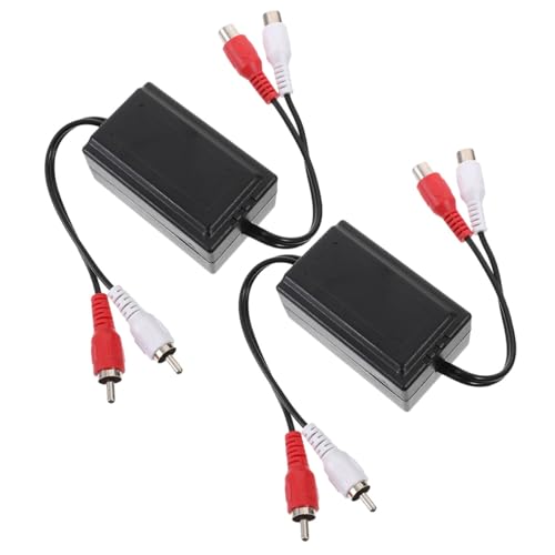 FUNNETOYU Lot de 2 Filtres Anti-Parasites Audio pour Voiture Isolateurs de Boucle de Masse du Bruit Interférences Sonores Compatible Autoradio et Stéréo Installation Simple