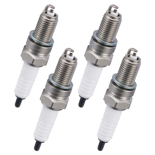 Image of BDFHYK 4929 Spark Plugs Compatible with Honda Compatible with Kawasaki for Yamaha for Suzuki Universal Motorcycle Spark Plugs Replacement for DPR8EA-9 Set of 4
