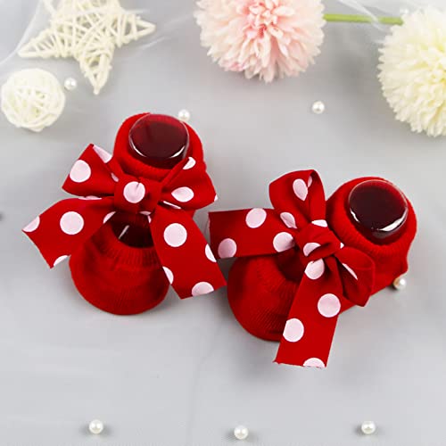 Toddler Girls Socks Bowkot Kids Princess Children Floor Soft Bottom Socks Toddler Socks Baby Socks (1-B, 0-12 Months)2