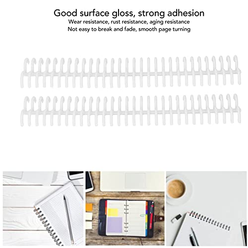ZLXHDL 10 Stück Kunststoff-Kamm-Binderücken, 2,3 Cm, 22 Mm Innendurchmesser Bindekämme, 30 Löcher Bindekämme aus Kunststoff, Binderücken Für A4-A5-Notizbücher(Weiss)