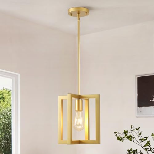 Klgxnrd Mini Modern Farmhouse Gold Pendant Lighting for Kitchen Island, Adjustable Industrial...