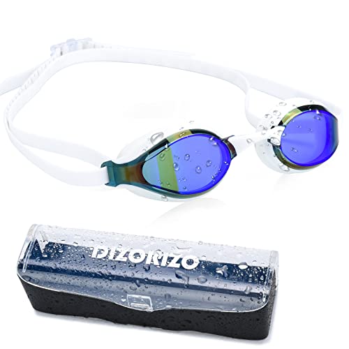 Dizokizo Swimming Goggles No Leaking Anti-Fog UV Protection Adjustable Professional Racing Swim Goggles for Adult Men Women