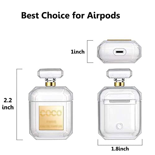 Pummelouty Airpods Case Perfume Cover With Keychain Perfume Bottle And Fur Ball, Luxury Cute Design Silicone Soft Shockproof Airpods Case For Girls And Women #TOP2
