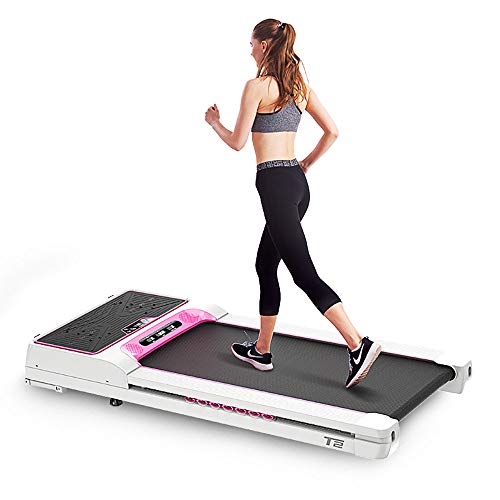 Image of 2-in-1 Treadmill Multi-Function Shock Absorption Mute Mini Electric Walking Machine LED High-Definition Screen Ipad Rack Vibration Plate App Intelligent Map System
