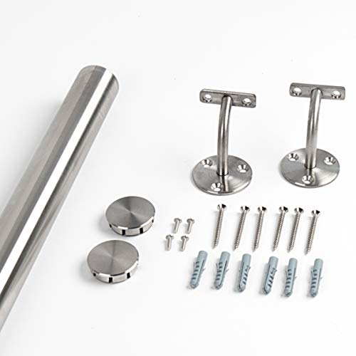 DOLLE Edelstahl Handlauf Set 150 cm (kürzbar) mit Halterung