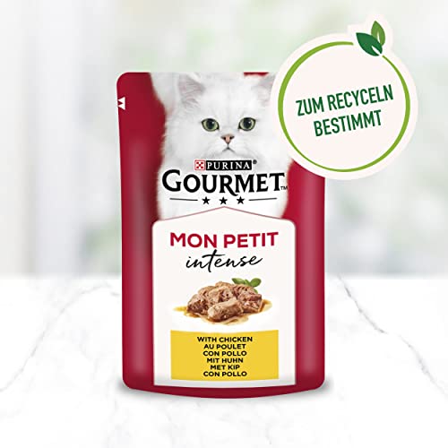 Gourmet Mon Petit Intense Katzenfutter nass, Geflügel-Variationen, 8er Pack (8 x 6 Beutel à 50g)