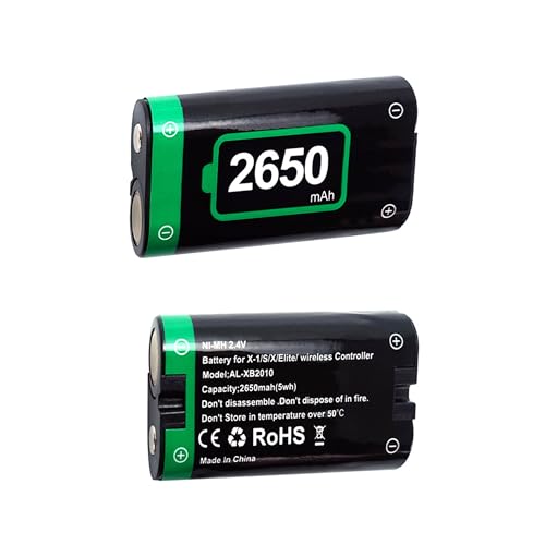 QUMOX - Lote de 2 baterías recargables de carga rápida de 2650 mAh con cargador compatible con mando inalámbrico Xbox One/Xbox Series X|S/S/X/Elite, protección inteligente duradera - imagen 4
