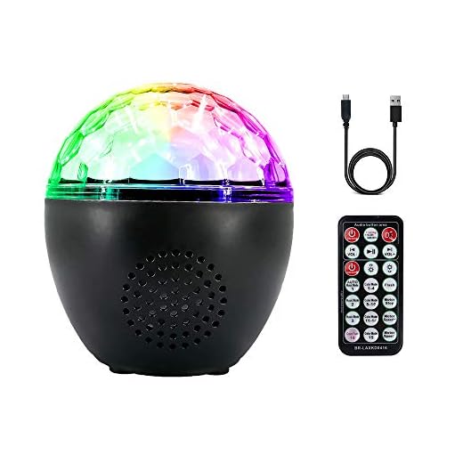 Disco Ball Lights, 16 Light Modes COSOOS Sound Activated Party Lights with Bluetooth Speaker and Remote Control, Party Supplies for Home KTV Holidays Wedding Dance Pub Bar Club Show DJ Lighting