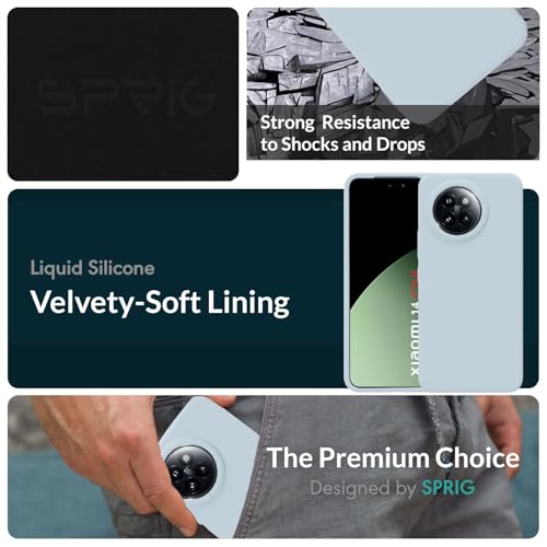 Image of SPRIG Compatible with Mi 14 Civi Premium SilkTone Back Cover Drop Tested Shock Proof Mobile Case for Men, Women, Boys and Girls with Camera Protection (Pastel Light Blue)