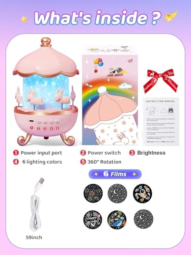 Image of Flexi Madhav Night Light for Bedroom, 7 Film Gradual Rotating LED Projection Night Lamp Projector for Bedroom Light Decor, Table Lamp for Home, (Night Lamp)