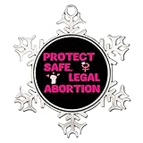 Prostect Safe & Legal Abortion Snowflake Ornament Round Christmas Tree Ornament Pros Choice ReProsductive Rights Hanging Keepsake Collectible Gift for Xmas Party Decorations