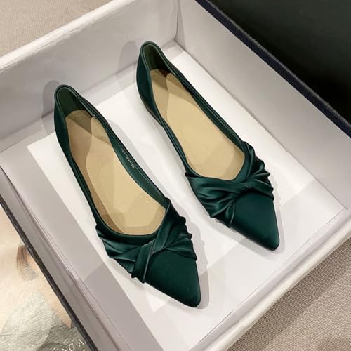 Womens Pointed-Toe Bow Flats Soft Mary Jane Ballet Flats for Women Dressy Shoes2