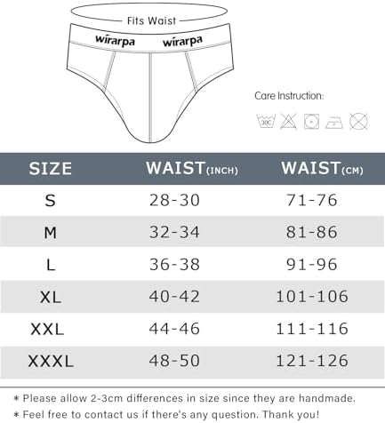 wirarpa Men's Cotton Stretch Underwear Support Briefs Wide Waistband Multipack