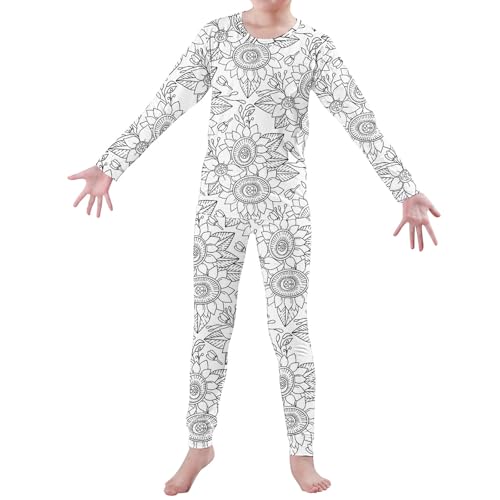 Kids DIY Hand Painted 𝐏ajamas Boys Girls Cute Funny Black White 2 Piece Home Wear Outfits Long Sleeve 𝗦leepwear2