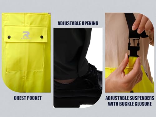 RainRider Rain Suits Waterproof for Men Women Heavy Duty Rain Gear High Visibility Reflective Jacket Bib Pants4