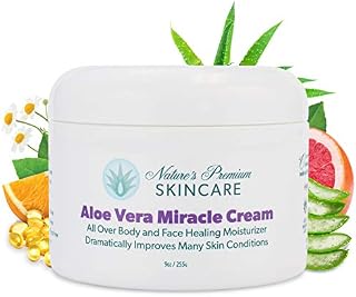 Organic Natural Aloe Vera Cream - Aloe Face Moisturizer Miracle Cream - 9