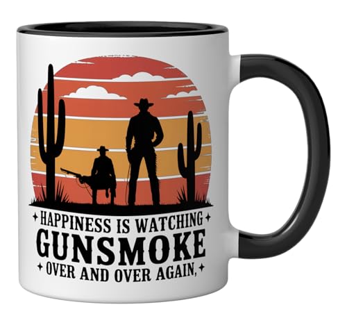 Taza cerámica Happiness Is Watching Gunsmoke 11 oz miniatura 2