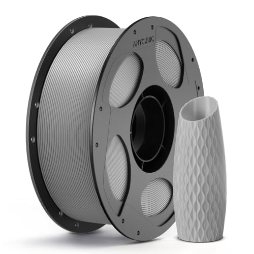 Image of ANYCUBIC PLA 3D Printer Filament, 3D Printing PLA Filament 1.75mm Dimensional Accuracy + /- 0.02mm, 1KG Reusable Spool (2.2 lbs), Grey