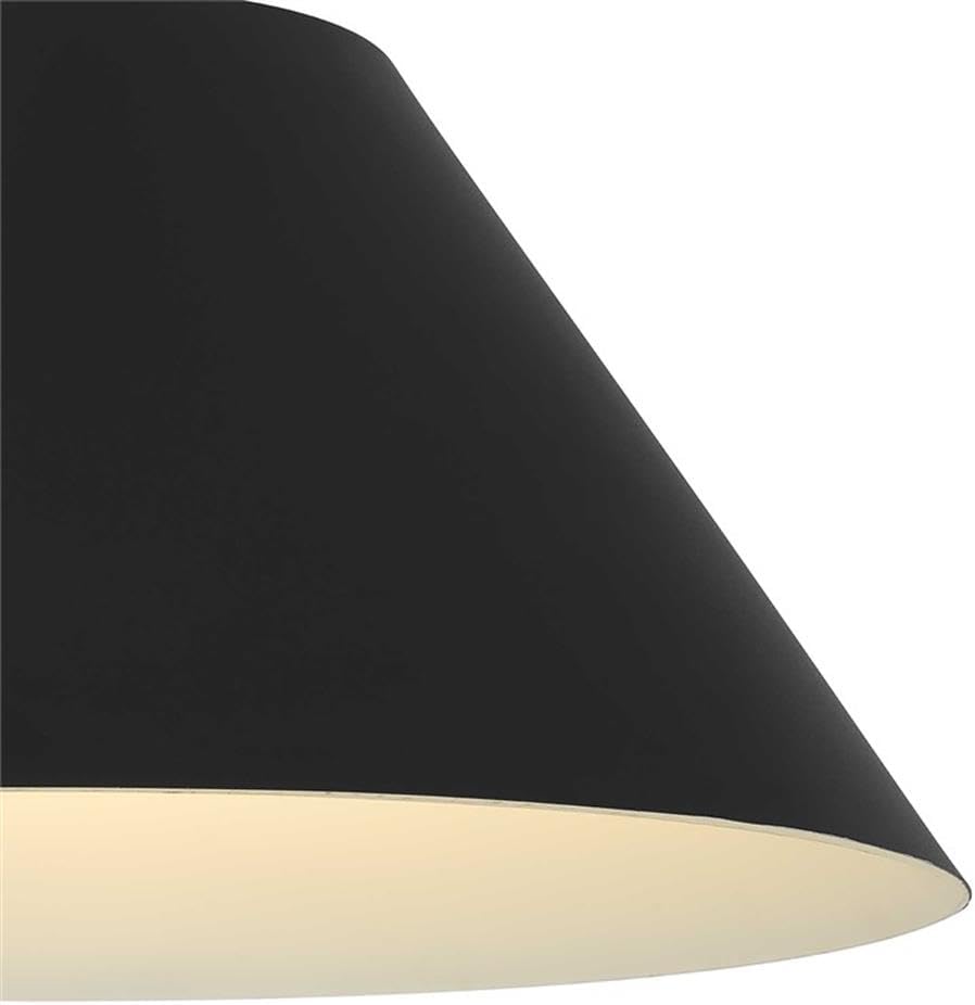 BOWERY HILL Modern 22-Inch Aluminum LED Outdoor Pendant, Black Finish, Etched White Glass, Customizable 5-CCT Dimmable Lighting, Durable Construction, Patio or Indoor/Outdoor Hanging Light
