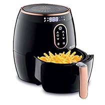 Koryo 2.6L Air Fryer with Digital Display, 1350W, Touch Control, Multiple Cooking Attachments: Silicon Cup Cake Moulds, Silicon Brush, Pizza Pan, Cake Barrel and Recipe Book (2.6 Litres, KHF4420)