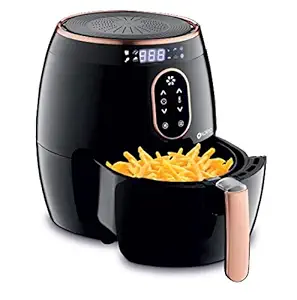 Koryo 2.6L Air Fryer with Digital Display, 1350W, Touch Control, Multiple Cooking Attachments: Silicon Cu