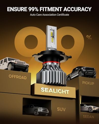 Image of SEALIGHT H4 Headbulb Light 2026 Upgrade 64000LM Fog light, 3 min Plug and Play, 1:1 Size, Pack of 2