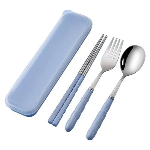 アウトドア 再利用可能なカトラリーセット ポータブル食器 ステンレススチール トラベル用品 食洗機対応 お手入れ簡単 トラベルカトラリー ケース付き 箸 子供用 ステンレススチール