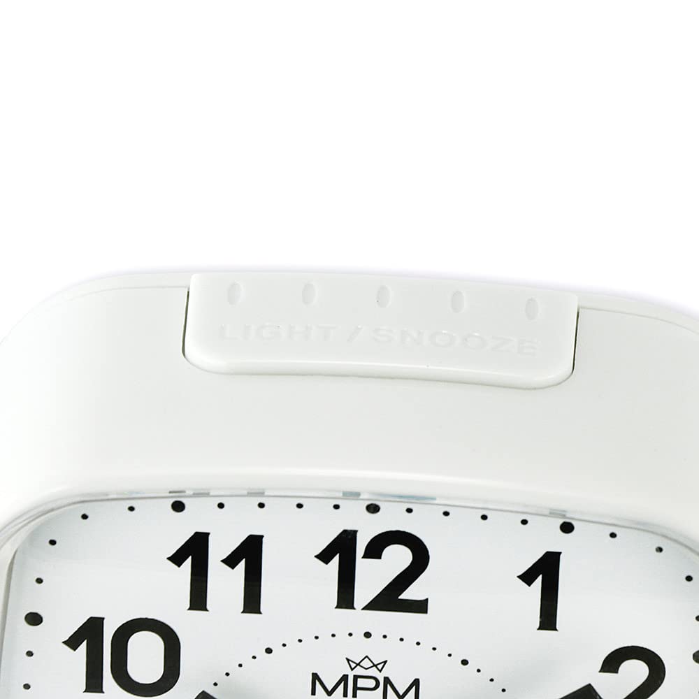 MPM Quality Réveil design en plastique - Blanc - Lumini - Moderne