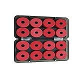 bajo de linea trenzado flotante Portátil, cómodo de llevar Ogquaton Espuma de Pesca Línea de Carrete Juego de carretes Línea de Almacenamiento Carrete de carretes con Caja de plástico Accesorios de Pesca Rojo 16Pcs