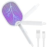 Electric Fly Swatter PALONE 2025 Upgraded, Foldable Electric Bug Zapper Racket, USB Rechargeable Mosquito Swatter, Larger Surface Mosquito Insect Killer, Fly Zapper for Indoor Outdoor 1 Pack