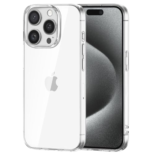 NEW'C Cover per iPhone 15 Pro (6,1 Pulgadas), Custodia Gel Trasparente Morbida Silicone Sottile TPU [Ultra Leggera e Chiaro]