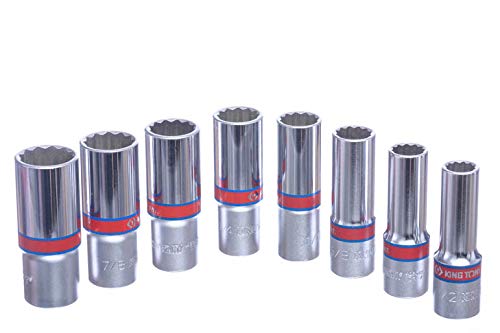 KING TONY 4208SR Deep Socket, 1/2-inch, Set of 8 - Image 4