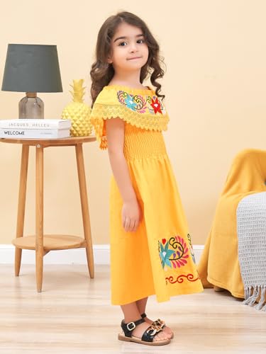 Image of Mexican Dress for Girls Traditional Vestidos Mexicanos Cinco de Mayo Embroidered Dresser Toddler Kids