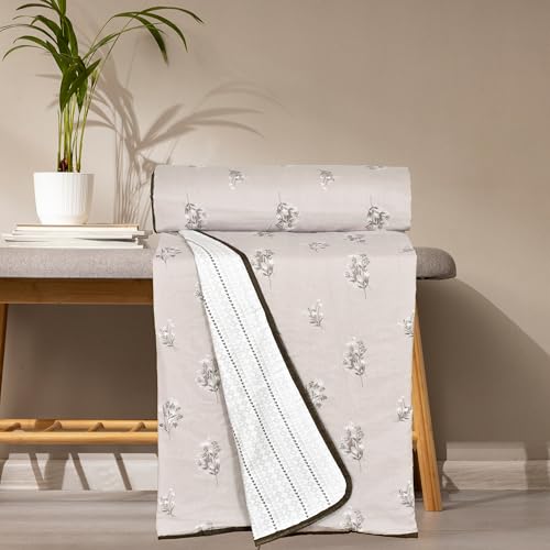 Image of Danip 100% Cotton Reversible AC Dohar Blanket, Throw - Printed Soft, Skin-Friendly, Lightweight & Ideal for All-Weather - 3 Layered Single Bed Dohar for AC Rooms (56 x 88 Inches) - Purple & Geometry
