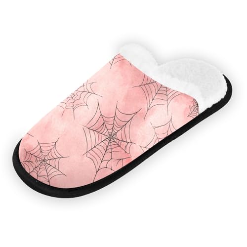 Halloween Spiders Pink Cute Slippers For Women Men Soft Memory Foam Non-Slip Hallowmas Winter Indoor House Shoes Travel Slipper2