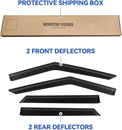 Image of Window Visors Rain Guards for 2020-2026 Ford Explorer, Out-Channel Window Vent Wind Deflectors Visors Shades for 20-26 Explorer